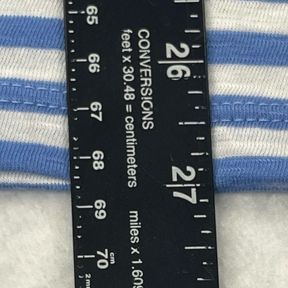 Caslon Shirt Womens XXS Brooke Stripe Tee Blue White Short Sleeve V-Neck Soft - Picture 6 of 11